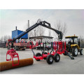 Remorque professionnelle de bois d&#39;ATV, remorque de rondin avec la grue, usine de remorque en bois